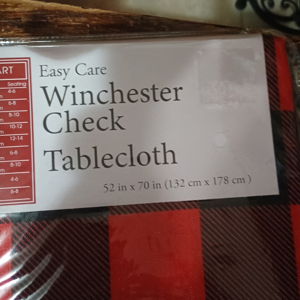 NWT Winchester Check Tablecloth Easy Care